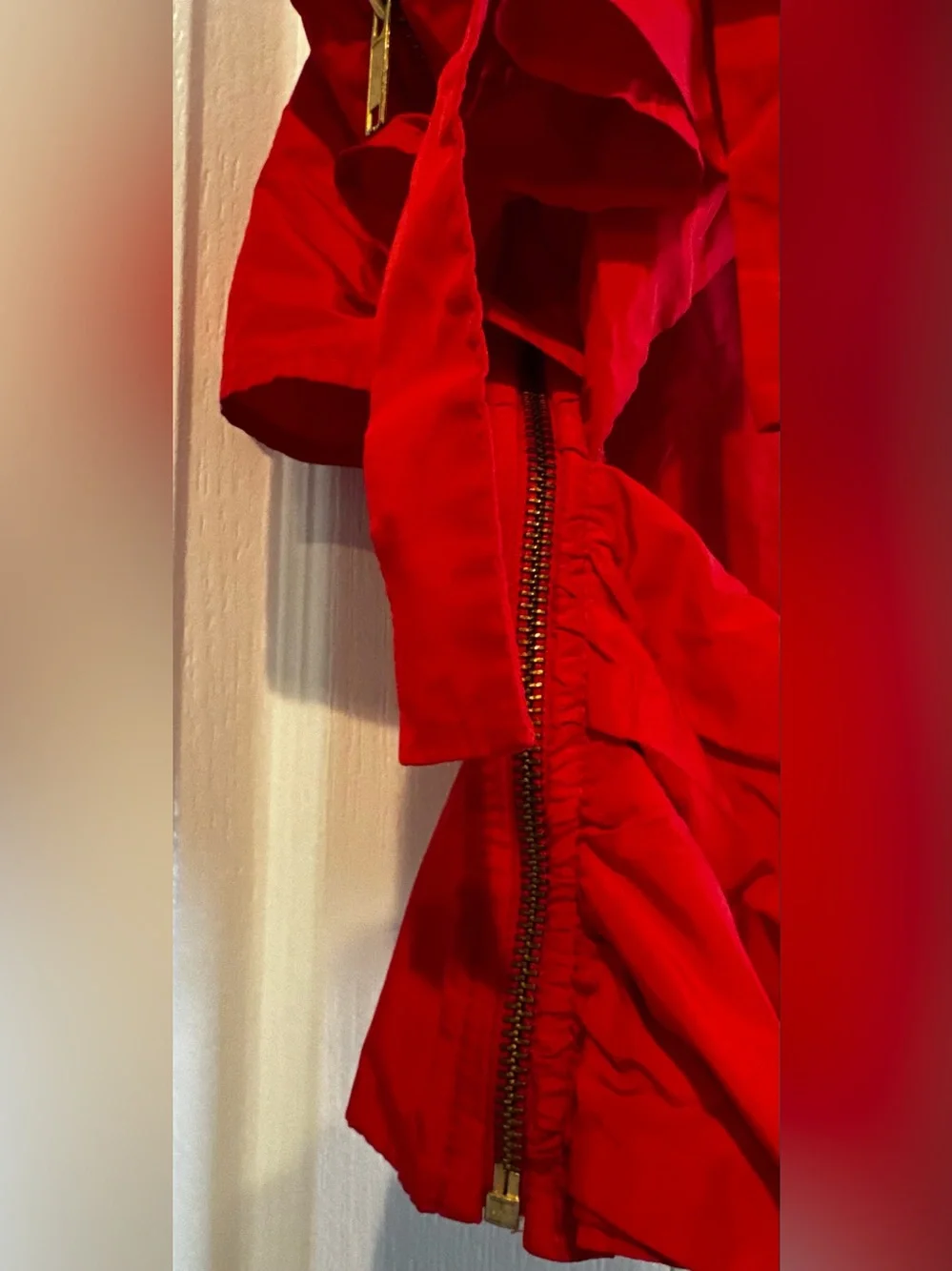 Maeve by Anthropologie Red Ruffle Open Back Sleeveless Blouse - Size 10